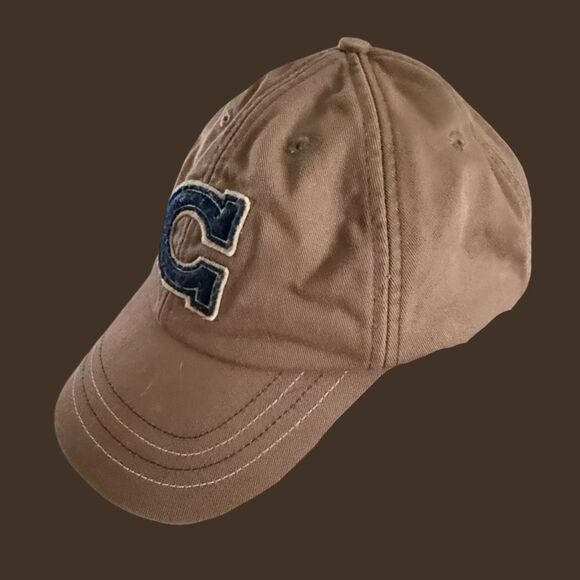 Cremieux Tan Blue Puffy Logo Adjustable Back Hat Baseball Cap - Picture 2 of 8